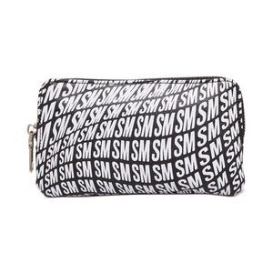 STEVE Womens Warped Logo-Print Faux Leather Belt Bag (Black, Small)